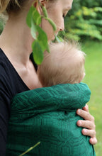 Load image into Gallery viewer, Vanamo Ring Sling - Kide Emerald, newborn - 100% organic cotton
