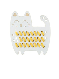 Sophia the Cat - wooden Montessori lacing toy