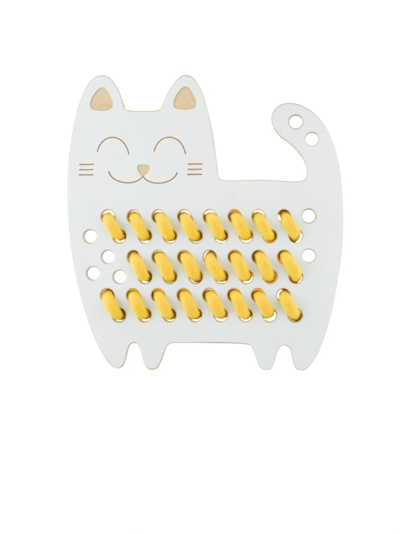Sophia the Cat - wooden Montessori lacing toy