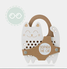 Load image into Gallery viewer, Sophia the Cat - wooden Montessori lacing toy
