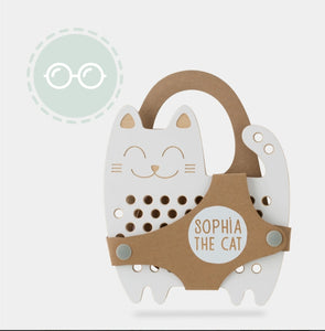 Sophia the Cat - wooden Montessori lacing toy