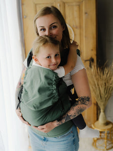 Little Frog Babytrage Preschooler – Leinen Salbeigrün – 85 % Baumwolle, 15 % Leinen