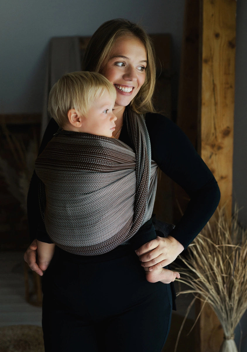 Little Frog Baby Wrap - Brown Path - 100% kammad bomull