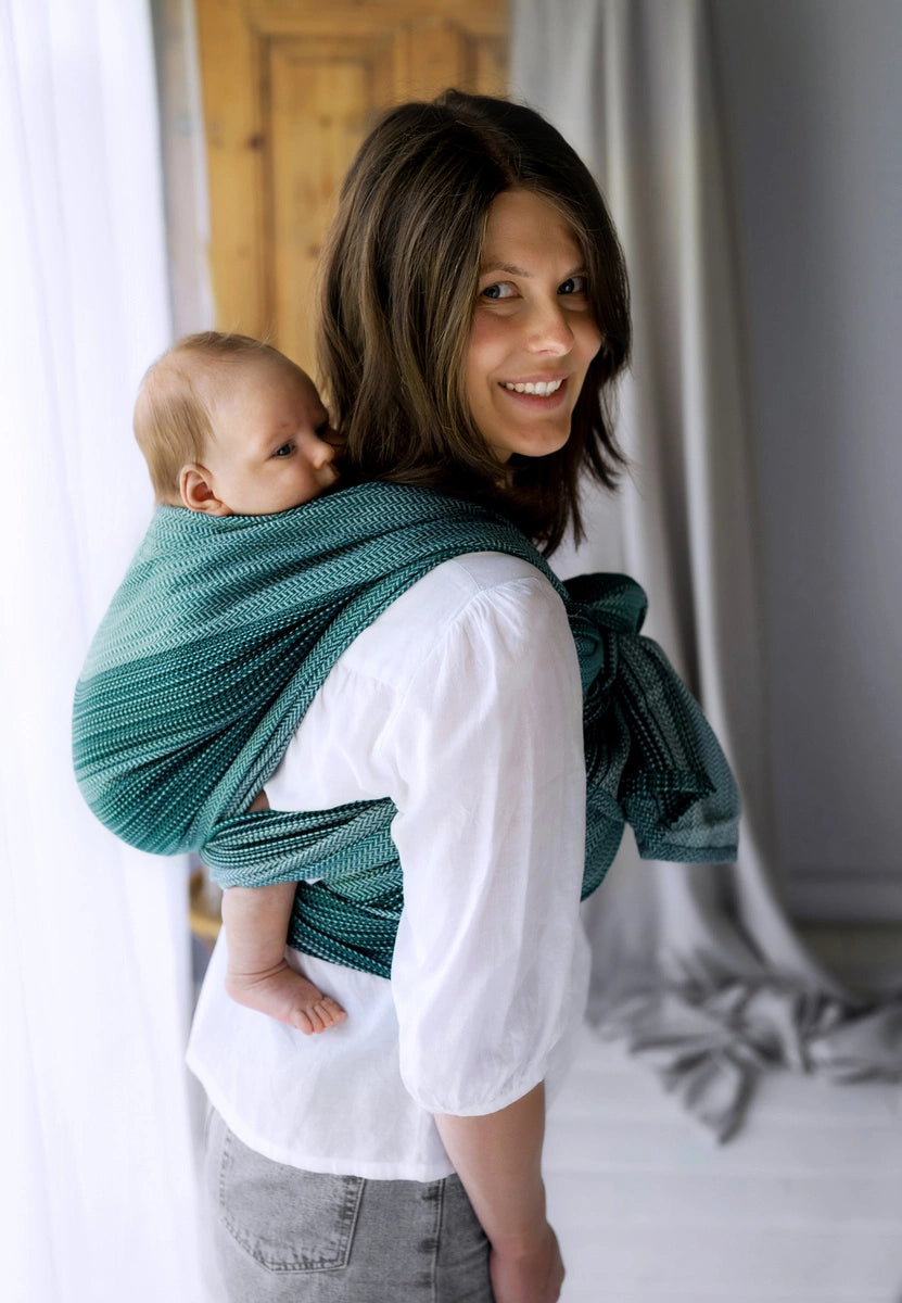 Little Frog Baby Wrap - Emerald Path - 100% combed cotton