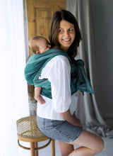 Load image into Gallery viewer, Little Frog Baby Wrap - Emerald Path - 100% combed cotton
