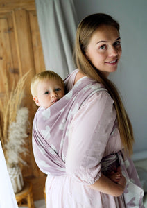 Little Frog Baby Wrap - Hazy Love Rose - 100% kammad bomull