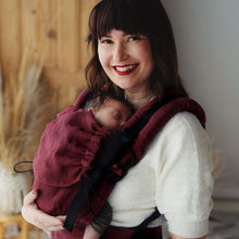 Ladda upp bild till gallerivisning, Little Frog Ergonomic Baby Carrier Prime V3 - Pure Linen Marsala - 100% Linne
