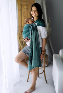 Little Frog Ring Sling - Emerald Path - 100% combed cotton