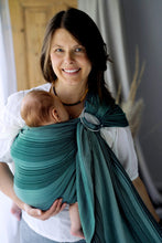 Load image into Gallery viewer, Little Frog Ring Sling - Emerald Path - 100% combed cotton
