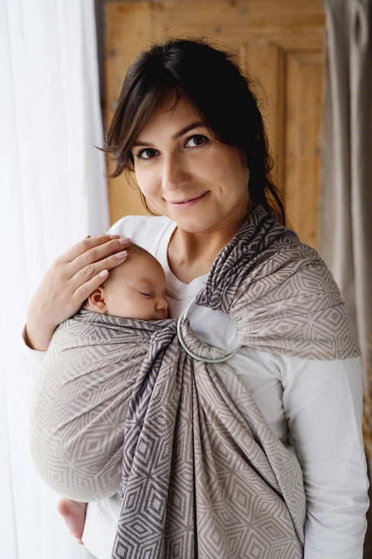 Little Frog Ring Sling - Calm Cube - 78% combed cotton, 22% tencel