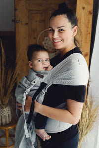 Little Frog Cross Hybrid Carrier - Grey Cube - 100% bomull