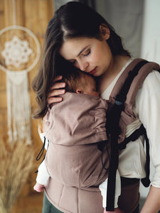 Little Frog Prime Carrier V2 – Leinen Mokka – 85 % Baumwolle, 15 % Leinen