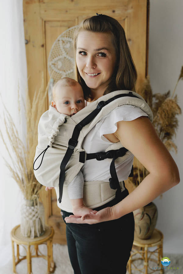 Little Frog Prime Carrier V2 – Leinen Ecru – 85 % Baumwolle, 15 % Leinen