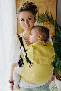 Little Frog Baby Carrier Preschooler - Linen Amalfi Lemons - 100% linne