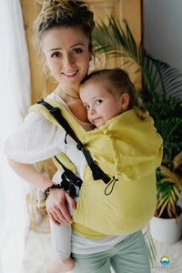 Little Frog Baby Carrier Preschooler - Linen Amalfi Lemons - 100% linne