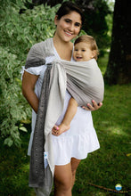 Load image into Gallery viewer, Little Frog Ring Sling - Smokey Cube - 78% combed cotton, 22% tencel/lyocell
