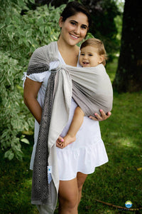 Little Frog Ring Sling - Smokey Cube - 78% combed cotton, 22% tencel/lyocell