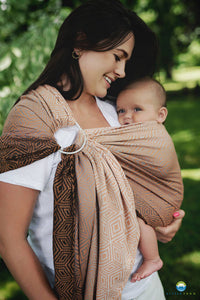 Little Frog Ring Sling - Foxy Cube - 78% combed cotton, 22% tencel/lyocell