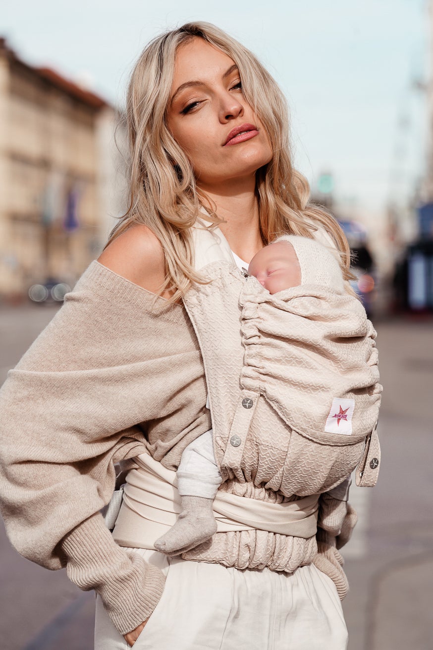 TaiTai Baby Carrier - Heart2Heart Cream - 100% ekologisk bomull