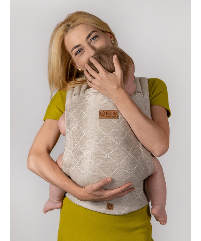 ISARA Quick Half Buckle Carrier Au Naturel 55 linen 45 organic Baby Kanga Carrier CH