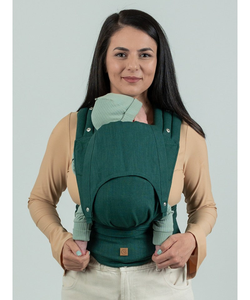 ISARA Quick Half Buckle Carrier - Evergreen Linen - 100% linne