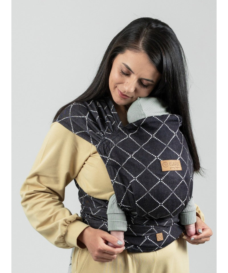 ISARA QuickTie Carrier - Diamonda Black - 100% ekologisk bomull