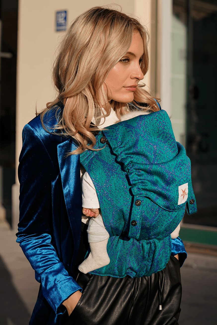 Flip Baby Carrier - Snake Azzzura - 74% Bamboo Viscose, 25% Organic Cotton, 1% Polyester