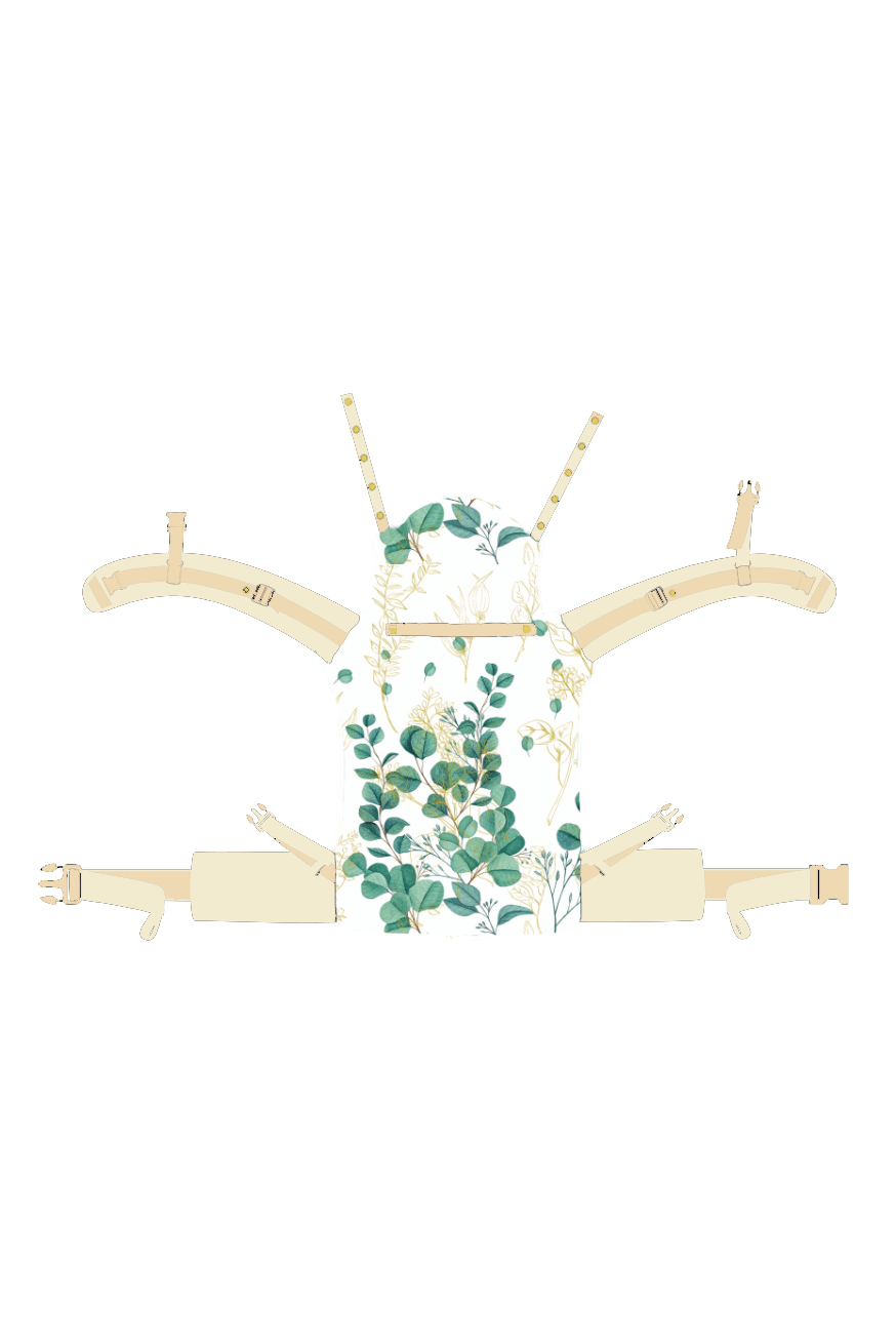 Flip Baby Carrier - Golden Eucalyptus - 59% organic cotton, 40% bamboo viscose, 1% polyester