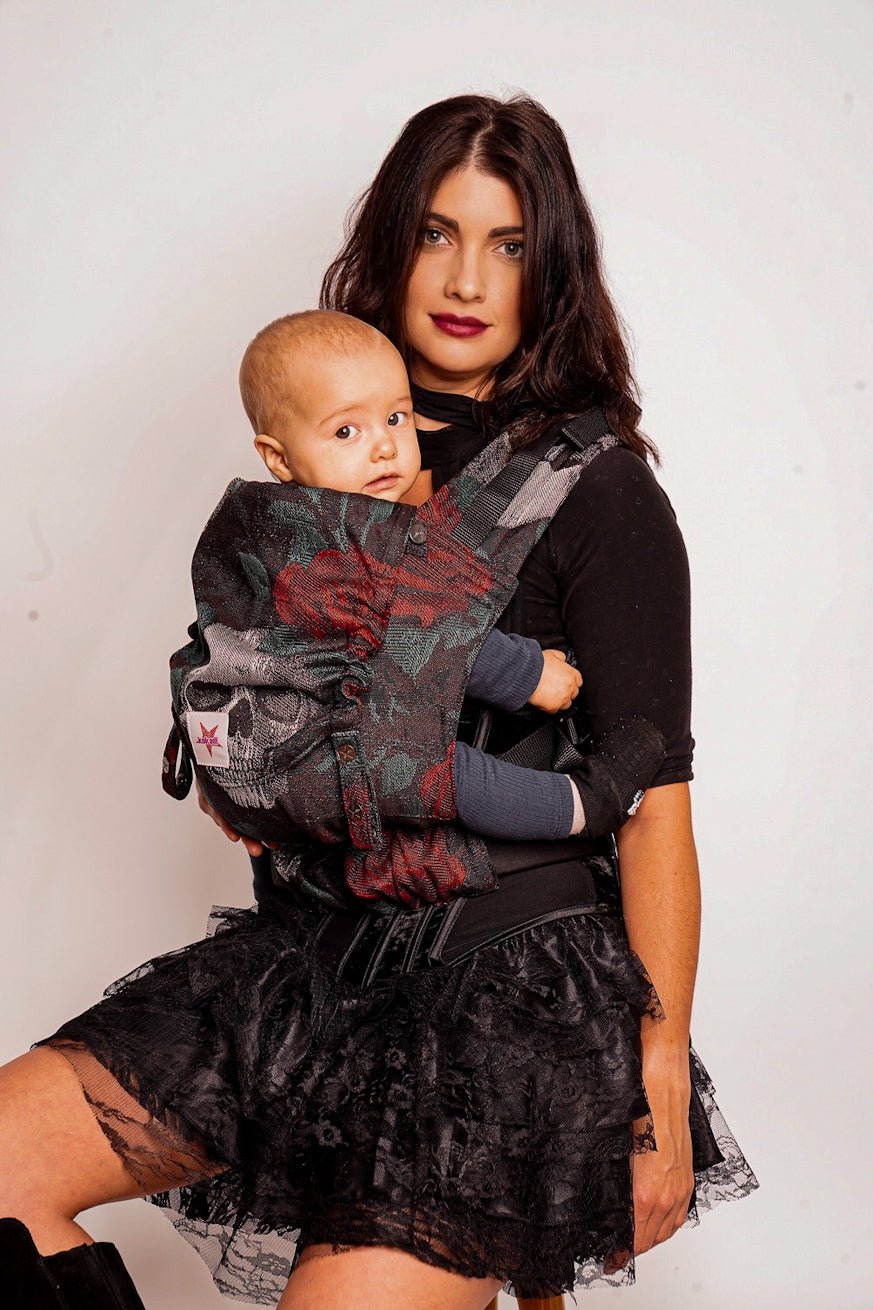Flip X Baby Carrier - Skulls N'Roses - 50% bamboo viscose, 50% Tencel®