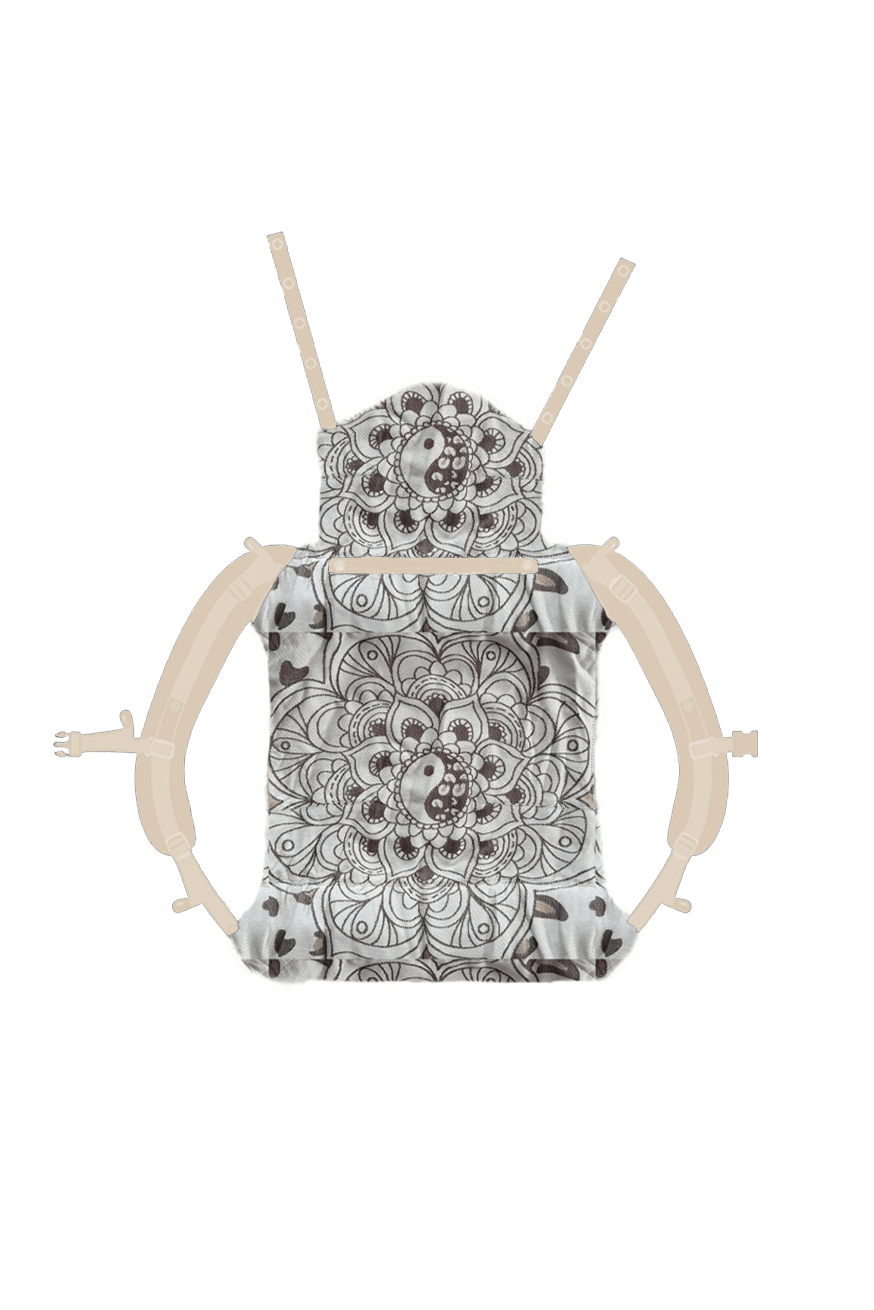 Onbu Baby Carrier - Om Shanti Latte Macchiato - 48% ekologisk bomull, 26 % bambuviskos, 26% modal