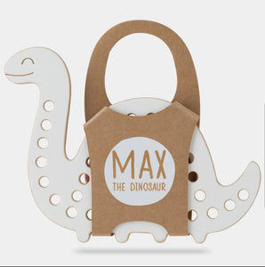 Max the Dinosaur - wooden Montessori lacing toy