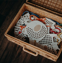 Load image into Gallery viewer, Oliver the Elephant - wooden Montessori lacing toy
