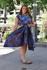 Yaro vävd sjal - Ava Duo Black Blue Random Red - 100% bomull