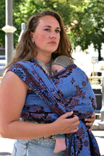 Laden Sie das Bild in den Galerie-Viewer, Yaro ringsjal - Ava Duo Black Blue Random Redy Ring Sling - 100% bomull
