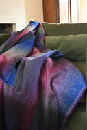 Yaro Blanket - Multicolor White Grey Magenta Rainbow Wool