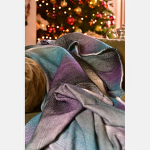 Load image into Gallery viewer, Yaro Blanket - Multicolor White Grey Petrol Rainbow Wool
