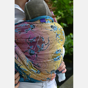 Yaro Ring Sling - Bugs Spongy Blue Honey Rainbow Seacell Ring Sling - 95% Cotton, 5% Seacell - Sale!