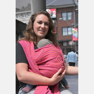 Yaro ringsjal - Dandy Duo Fuchsia Purple Orange Modal Linen Ring Sling - 40% bomull, 30% modal, 30% linne - Utförsäljning!