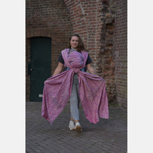 Laden Sie das Bild in den Galerie-Viewer, Yaro gewebter Tragetuch – Dandy Duo Fuchsia Türkis Ecru Tencel Seacell – 65 % Baumwolle, 25 % Tencel, 10 % Seacell – Sale!
