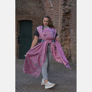 Yaro gewebter Tragetuch – Dandy Duo Fuchsia Türkis Ecru Tencel Seacell – 65 % Baumwolle, 25 % Tencel, 10 % Seacell – Sale!
