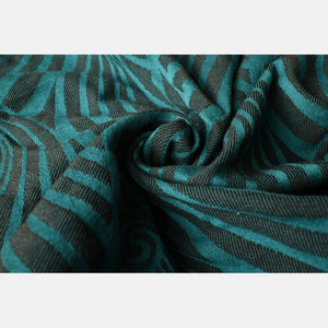 Yaro gewebter Tragetuch – Dandy Petrol Mocca Wollmischung – 60% Baumwolle, 30% Merinowolle, 5% Seide, 5% Kaschmir – Sale!