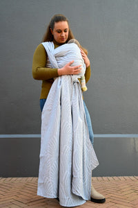 Yaro Woven wrap - Dandy Silver White Wool Blend - 60% Cotton, 30% Wool, 5% Silk, 5% Cashmere - Sale!