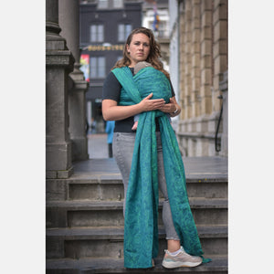 Yaro vävd sjal - Elvish Duo Green Petrol Tencel Seacell - 65% bomull, 25% tencel, 10% seacell - Utförsäljning!