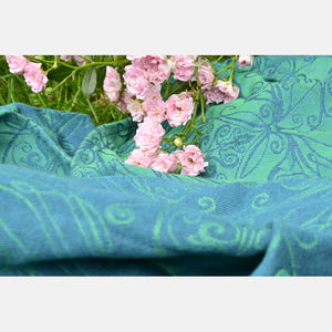 Yaro vävd sjal - Elvish Duo Green Petrol Tencel Seacell - 65% bomull, 25% tencel, 10% seacell - Utförsäljning!