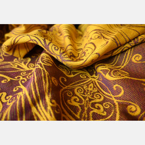 Yaro ringsjal - Elvish Duo Yellow Purple Tencel Seacell Ring Sling - 55% bomull, 30% tencel, 15% seacell