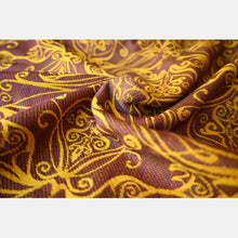 Load image into Gallery viewer, Yaro ring sling - Elvish Duo Yellow Purple Tencel Seacell Ring Sling - 55% cotton, 30% tencel, 15% seacell
