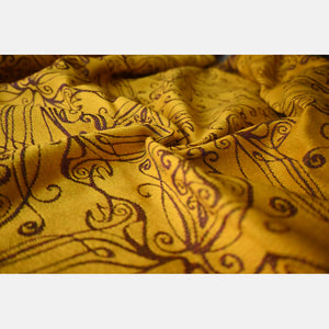 Yaro Woven wrap - Elvish Duo Yellow Purple Tencel Seacell - 55% Cotton, 30% Tencel, 15% Seacell