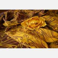 Load image into Gallery viewer, Yaro Woven wrap - Elvish Duo Yellow Purple Tencel Seacell - 55% Cotton, 30% Tencel, 15% Seacell
