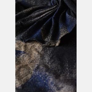 Yaro vävd sjal - Exoplanet Duo Camel Black Blue Wool Blend - 50% ull, 40% bomull, 10% silke - Utförsäljning!