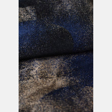 Load image into Gallery viewer, Yaro vävd sjal - Exoplanet Duo Camel Black Blue Wool Blend - 50% ull, 40% bomull, 10% silke - Utförsäljning!

